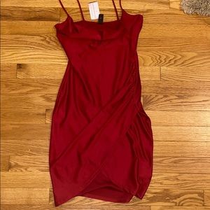 Fitted red mini dress